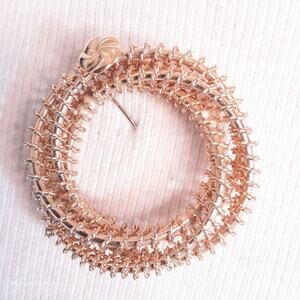 Swirl Brooch Gold Tone Twisted Wire Wound Around Spiral Wire